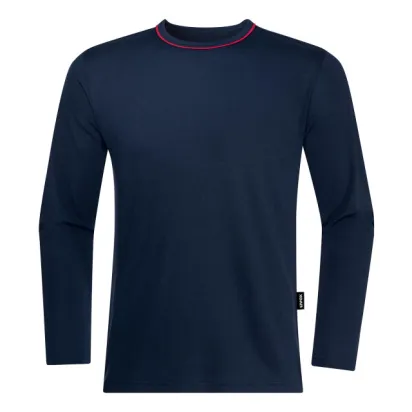 Langarm-Shirt, navy/rot
