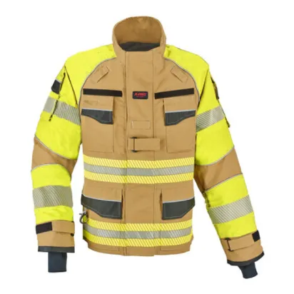 Einsatzjacke THL X-pro Solution, gold/leuchtgelb, Rückenschild gelb