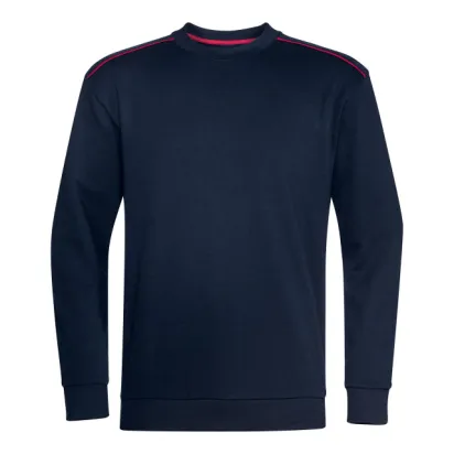 Sweatshirt, schwarzblau/rot, individualisierbar