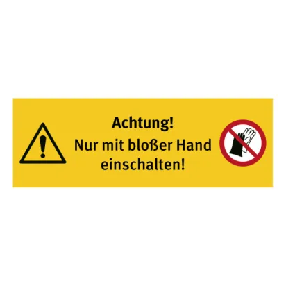 Aufkleber Sicherheitshinweis