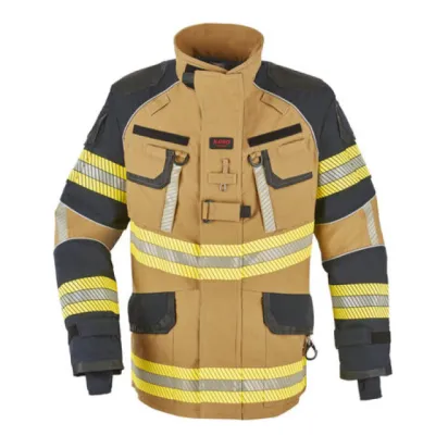 Einsatzjacke X-Pro Dynamic, sand/schwarzblau, Rückenschild FEUERWEHR silber reflektierend