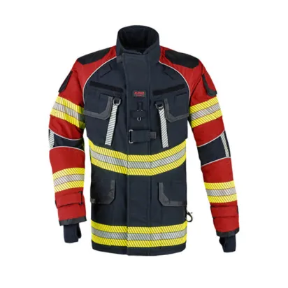 Einsatzjacke X-Pro Dynamic, dunkelblau/rot, Rückenaufdruck FEUERWEHR silber reflektierend