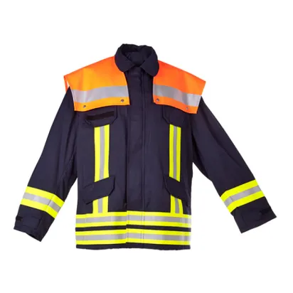 Feuerwehrjacke OBERSTDORF 2000, 100% Baumwolle, Schulterkoller leuchtorange