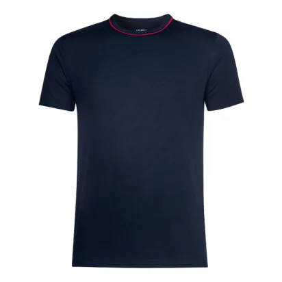 Herren T-Shirt, schwarzblau/rot, individualisierbar