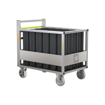 Rollcontainer Atemluftflaschen mit Sicherung