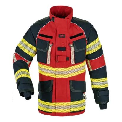 X-Pro Dynamic overjack, rood/donkerblauw, zilveren reflecterende FEUERWEHR opdruk op de rug