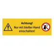 Aufkleber Sicherheitshinweis