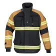 Einsatzjacke X-Pro Dynamic, schwarzblau/sand, Rückenaufdruck FEUERWEHR silber reflektierend