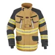Einsatzjacke X-Pro Dynamic, sand/schwarzblau, Rückenschild FEUERWEHR leuchtgelb