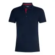 Herren Poloshirt, schwarzblau/rot