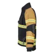 Einsatzjacke X-Pro Dynamic, schwarzblau/sand, Rückenaufdruck FEUERWEHR silber reflektierend