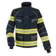 Einsatzjacke THL X-pro Solution, dunkelblau, Rückenaufdruck FEUERWEHR leuchtgelb