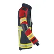 Einsatzjacke X-Pro Dynamic, dunkelblau/rot, Rückenaufdruck FEUERWEHR leuchtgelb