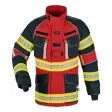 Overjack X-Pro Dynamic, rood/donkerblauw, rug FEUERWEHR helder geel