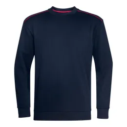 Sweatshirt, schwarzblau/rot, individualisierbar