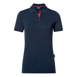 Damen Poloshirt, navy/rot, individualisierbar