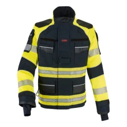 Einsatzjacke THL X-pro Solution, dunkelblau/leuchtgelb, Rückenschild leuchtgelb